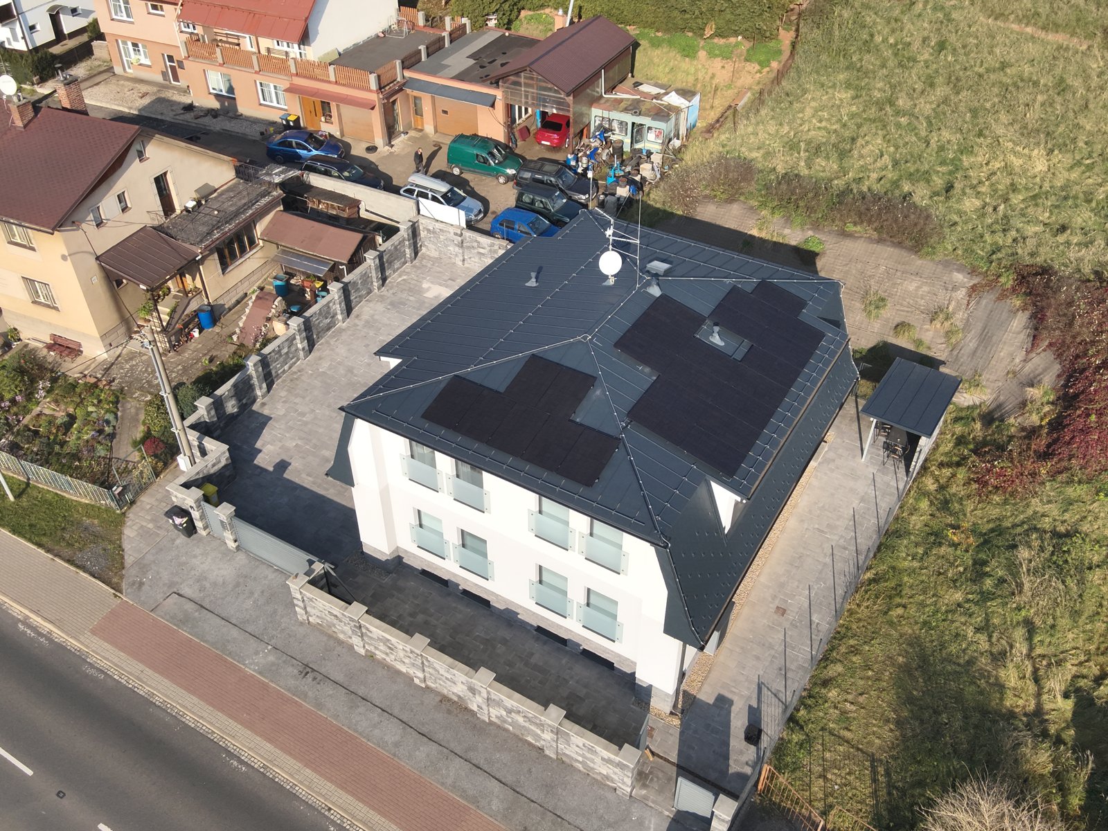 Šikmá střecha, novostavba